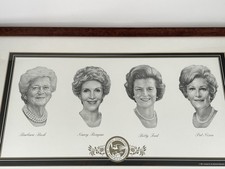 Republican First Ladies Portraits Lithograph Formal Engraved Framed 1994 Limited picture