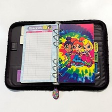VTG 90s Lisa Frank Organizer Zip Purple Fuzzy Leopard Address Book Agenda BLANK picture