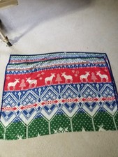 VTG San Marcos Christmas/Winter Blanket, Reindeer/Snowflakes,  picture