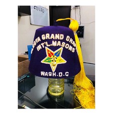 Electa Grand Chapter International Mason Fez Purple With Yellow Tassel picture