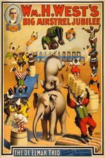 Wm. H. West's Big Minstrel Jubilee Poster 🎪🎭 - 1899 Vintage USA Design 24x36” picture