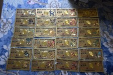 24k Gold Foil Plated Pokemon Banknote Pikachu Complete 24 PCS Collectible Card picture