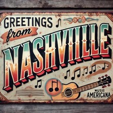 Greetings From Nashville Music Row America Vintage reproduction metal sign picture