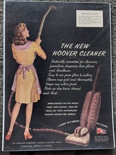 1945 HOOVER VACUUM Large Original Large Vintage Print Ad Housewife WWII Era picture