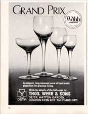 Webb Continental Grand Prix Glassware Vintage 1970s Magazine Print Ad B&W picture