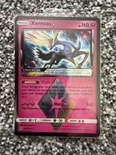 Pokemon TCG PRISM STAR Card Xerneas 144/214 Sun & Moon Lost Thunder TCG picture
