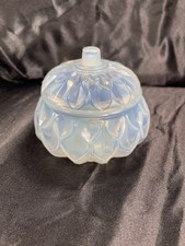Vtg Sabino France Petalia Opalescent Glass Lidded Powder Box Jar Mint Signed Lab picture