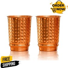 Set of 2 Pure Copper Cups for Drinking Water picture