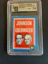 1964 Johnson vs. Goldwater Unopened Wax Pack GAI 7.5 NM+, rare and historic picture