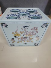 Delft Colonial Holland Williamsburg Restoration Flower Frog  Block Vase  picture