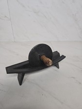 Antique 19th Century Cast Iron Herb Grinder Crusher With Wooden Handle picture