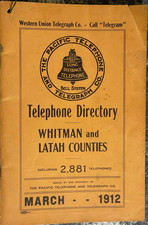 1912 Telephone Directory,  Washington and Idaho   ,Whitman & Latah Counties, VG picture