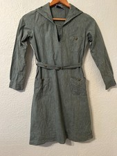Vintage Antique 1920s Girl Scouts Shirt Dress Girls Heather Green Uniform picture