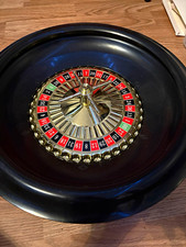 Casino Roulette Wheel Set - Black Base Roulette Wheel with Chrome Spinner picture