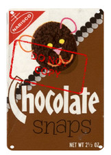 Retro NABISCO CHOCOLATE SNAPS COOKIES This is NOT FOOD 8x12 Aluminum Metal Sign picture