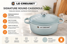 Le Creuset Signature Round Dutch Oven 3.5 Qt / 22 cm Sea Salt Made in France picture