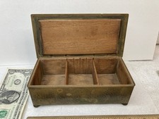 Vtg WMF Jugendstil Hammered Brass Cigar Box # 105 German Art Deco Arts & Crafts picture