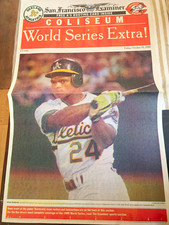 Rickey Henderson World Series newspapers picture