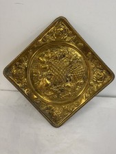 Vintage Elpec England Brass Fruit Embossed Wall Hanging Plaque picture