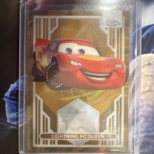 Lightning McQueen 2023 Topps Chrome Disney 100 #95 Gold Wave Refractor /50 picture