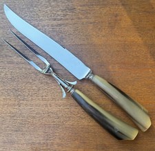 Vintage Northampton Stainless Steel Knife & Fork Flatware Carving Set In Box picture