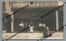 RPPC Big Sign American ABC Beers Brewery? Saint ST LOUIS MO Real Photo Postcard picture