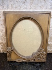 VTG Ms. C Riverside CA Hand Carved Wood Floral Frame Mid Century Cottagecore picture