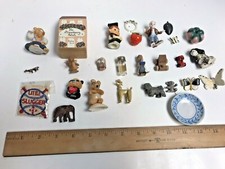 (27) Miniature Figures Shadow Box Wood Porcelain Glass Pewter picture