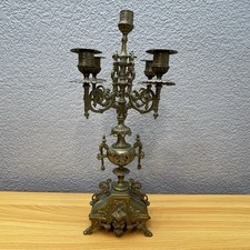 Ornate Brass Candelabra Rococo Style 18 inch 5 Arm For Parts Restoration AS IS picture
