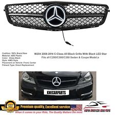 C-Class All Black Grille with Illuminated Star LED C250 C300 C350 2008-2014 New picture