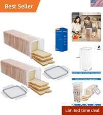 Elegant 2-Pack Airtight Plastic Bread Box - 5.3L Capacity for Freshness picture