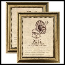 9x12 Picture Frame Set of 2, Vintage Picture Frame Gold Frames Ornate Vintage... picture