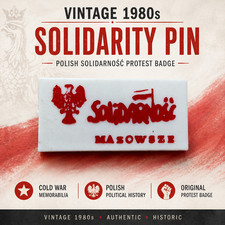 Vintage 1980s Solidarity Poland Pin Badge Solidarność Polish Protest Union RARE picture