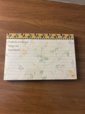 40 Vintage Waverly Blue and Yellow Floral Border Recipe Cards 4” X 6” picture