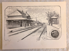 Vintage Art Print Old Colony Railroad North Weymouth, MA Station 8.5
