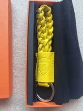 Tod's for Automobili Lamborghini Yellow Leather Braided Keychain picture