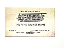 RARE 1938-39 RARITAN/NEW BRUNSWICK, NJ- PYNE TOURIST HOME, ROUTE 25, FISH SIGN picture