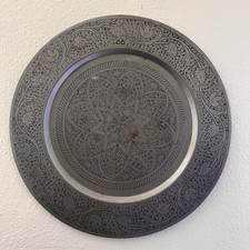 Decorative Metal Wall Medallion Plate Tray, Made in India, Engraved Design picture