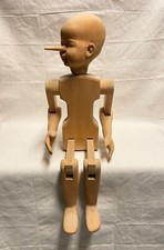 MICHELANGELI ORVIETO ITALIA PINOCCHIO DOLL HAND CARVED WOOD,  27in Tall RARE picture
