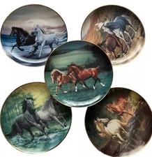 5 Rare Fine Porcelain Kirk Reinert The British Horse Society Franklin Mint Plate picture
