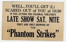 1938 The Phantom Strikes Sonnie Hale Movie Ad Promo Card P91 picture
