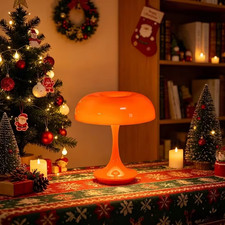 Vintage Orange Mushroom Lamp Mid Century Modern Retro Minimalist Table Lamp picture