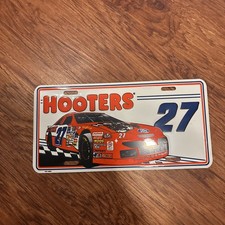 Vintage looking ALAN KULWICKI HOOTERS Racing Team  -  7 License Plate  1980s  picture