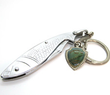 Vintage Fish-Shaped Folding Pocket knife Keychain Chesapeake Bay Souvenir picture