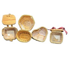 Longaberger Basket Mini Small Baskets Lids Protectors Heart Handwoven (M) picture