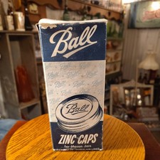 VINTAGE BALL ZINC METAL CANNING JAR CAP 12 LIDS old new stock  picture