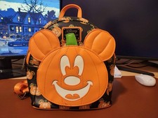 Loungefly Disney Parks Halloween 2019 Mickey Mouse Pumpkin Mini Backpack picture