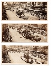 Three Original 1909 RPPC's Los Angeles Midsummer Festival Parade B.P.O.E. picture