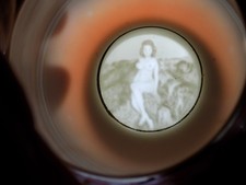 Vintage Japanese Nude Woman Orange Dragonware Lithophane Teacup picture
