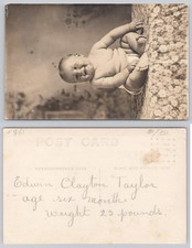 RPPC Baby Edwin Clayton Taylor 6 Months 23 lbs Vintage AZO Postcard picture